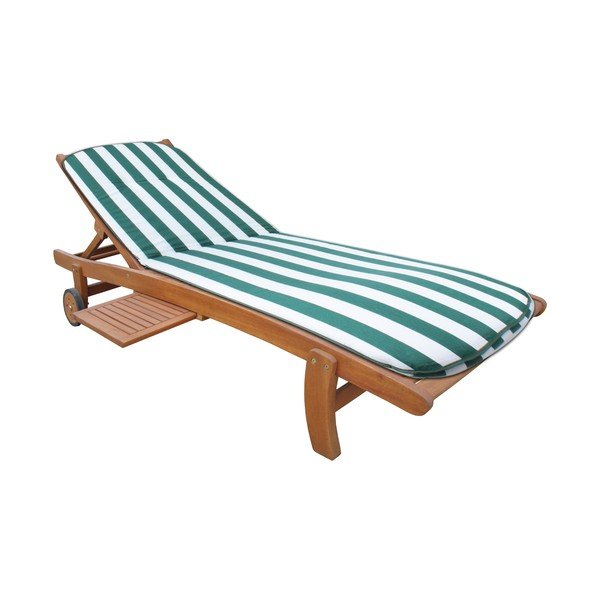 Bijeli/zeleni vrtni jastuk za sjedenje za ležaljku 60x192 cm Cardiff – Sun Garden