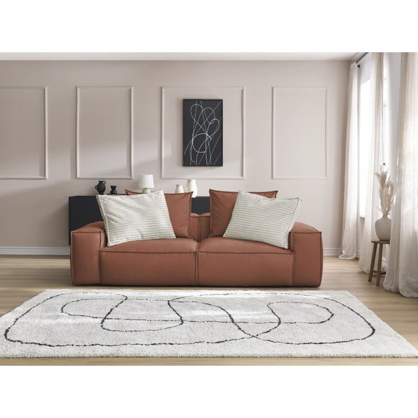 Tamno smeđa sofa od imitacije kože 260 cm Boheme – Bobochic Paris-image-1