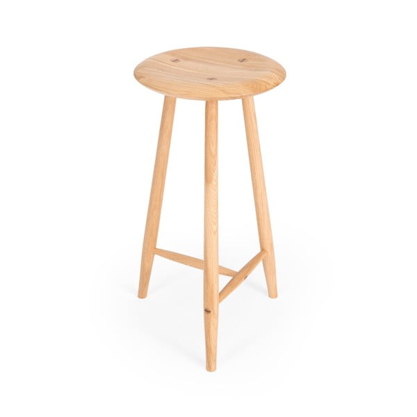 Barska stolica od punog hrasta u prirodnoj boji (visine sjedala 65 cm) Blanc – Gazzda-image-4