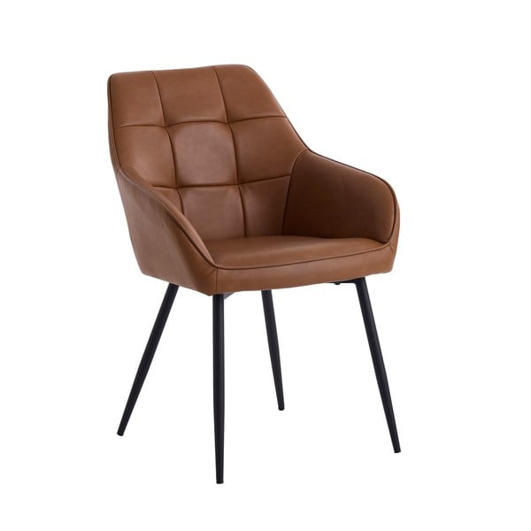 Smeđe podstavljene blagovaonske stolice u setu s naslonima za ruke 2 kom Nolan Square – Unique Furniture