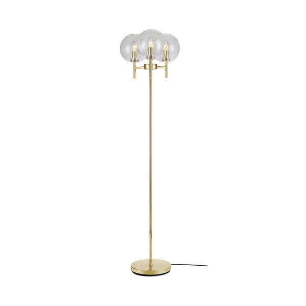 Samostojeća svjetiljka u zlatnoj boji Markslöjd Crown Floor 3L, visina 1,47 cm