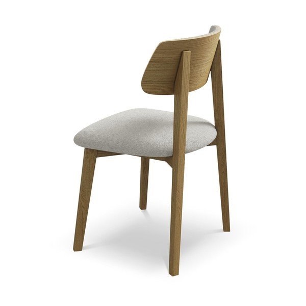 Svijetlo siva blagovaonska stolica od masivnog drveta Niu – Makamii-image-3