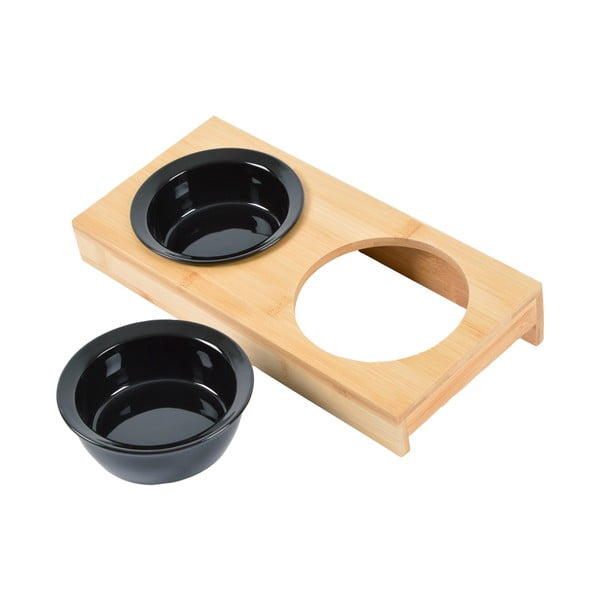 Set posuda s postoljem od bambusa za pse ø 12 cm – Love Story-image-2