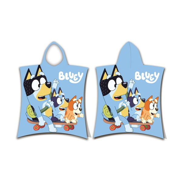 Plavi pamučan dječji pončo veličina za 3-8 godina Bluey Skate – Jerry Fabrics