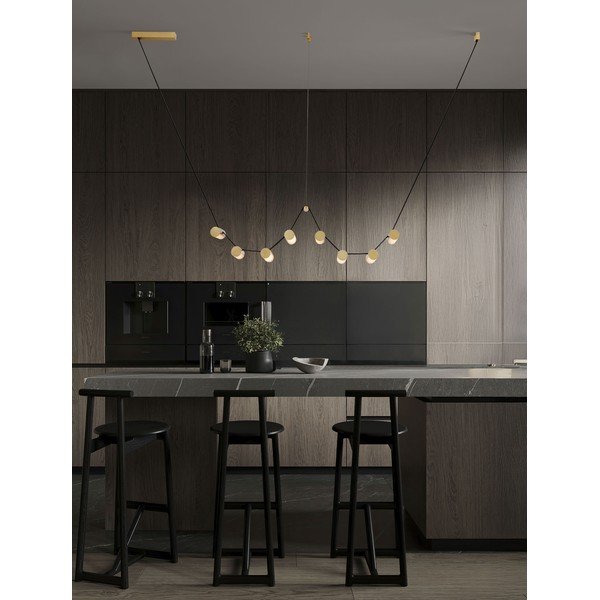 Mjedena LED viseća svjetiljka aluminijska s mogućnosti zatamnjivanja sa staklenim sjenilom Luma – Nova Luce-image-1