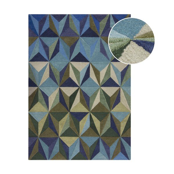 Plavi vunen tepih 120x170 cm Reverie – Flair Rugs