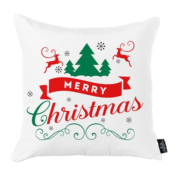 Bijela božićna jastučnica Mike &amp; Co. NEW YORK Dušo sretan Božić, 45 x 45 cm