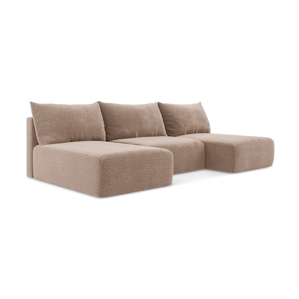 Svjetlo smeđa sklopiva/s prostorom za odlaganje kutna garnitura Kalena – Makamii-image-2