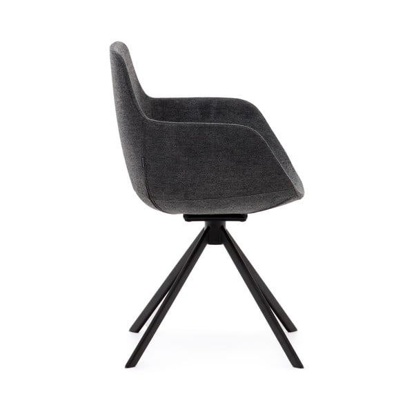 Tamno sive podstavljene blagovaonske stolice u setu s naslonima za ruke 2 kom Tissiana – Kave Home-image-2