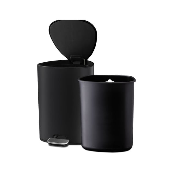 Mat crna željezna kanta za smeće s pedalom 5 l EasyStore Luxe – Joseph Joseph-image-4