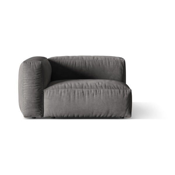 Siva baršunasti modularna sjedeća garnitura (s lijevim kutom) Martina – Micadoni 