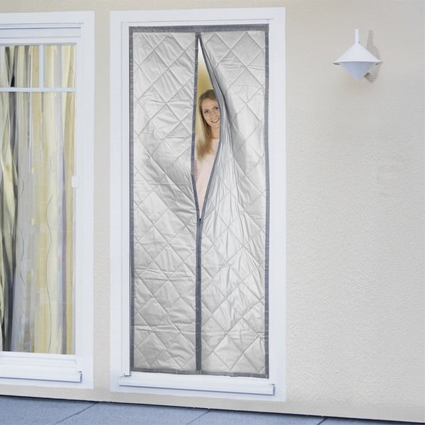 Siva/u srebrnoj boji termo izolacijska zavjesa za vrata 90x200 cm – Maximex-image-2