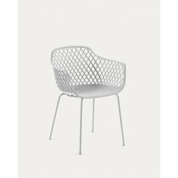 Bijela metalna vrtna stolica Quinn – Kave Home-image-3