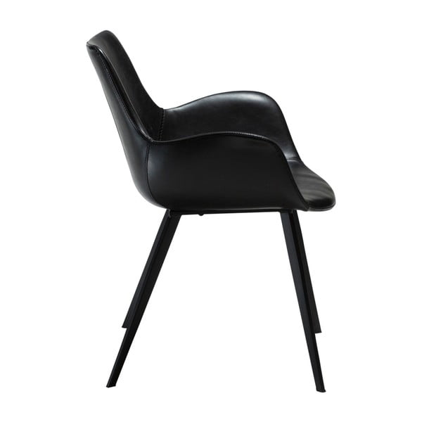 crna stolica od umjetne kože za blagovaonu s naslonima za ruke DAN ispisne Denmark Hype-image-3