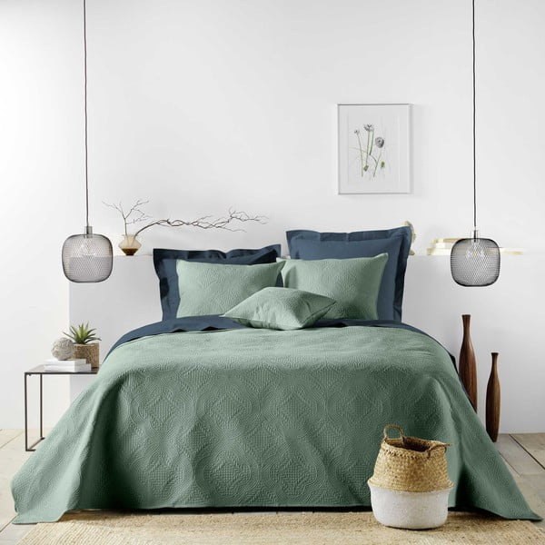 Zeleni set prekrivača i jastučnice od mikrovlakana 220x240 cm Romane – douceur d'intérieur-image-1
