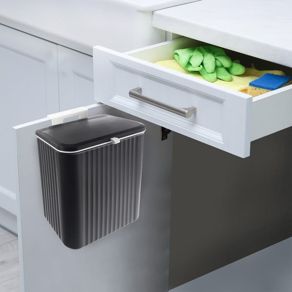 Crna plastična kanta za smeće 13 l – Orion-image-1