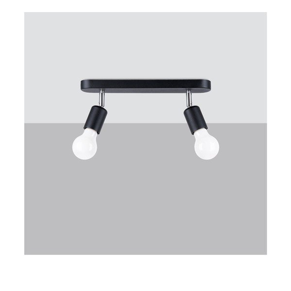 Crna metalna stropna svjetiljka ø 6 cm Brando – Sollux-image-2