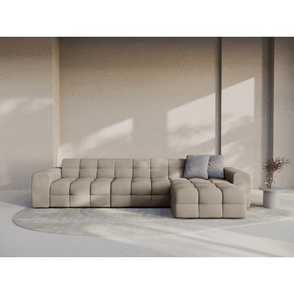 Smeđa kutna garnitura (s desnim kutom/s ležaljkom) Kendal – Micadoni -image-1