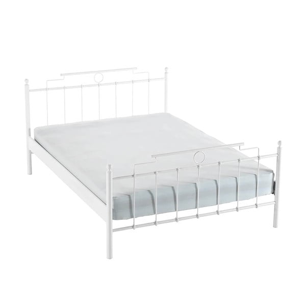 Bijeli metalni bračni krevet s podnicom 160x200 cm Hatkus – Kalune Design