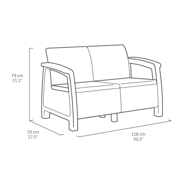 Tamno siva vrtna garnitura za 4 osobe Corfu – Keter-image-2