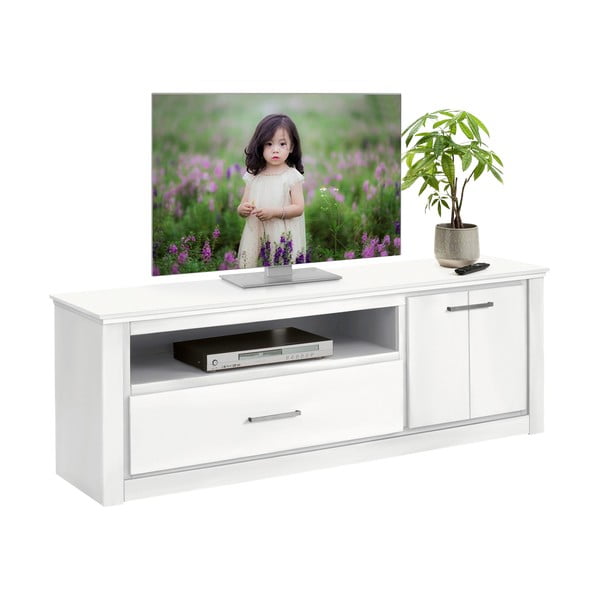 Bijela TV komoda od borovine 160x55 cm Celia - Støraa-image-2
