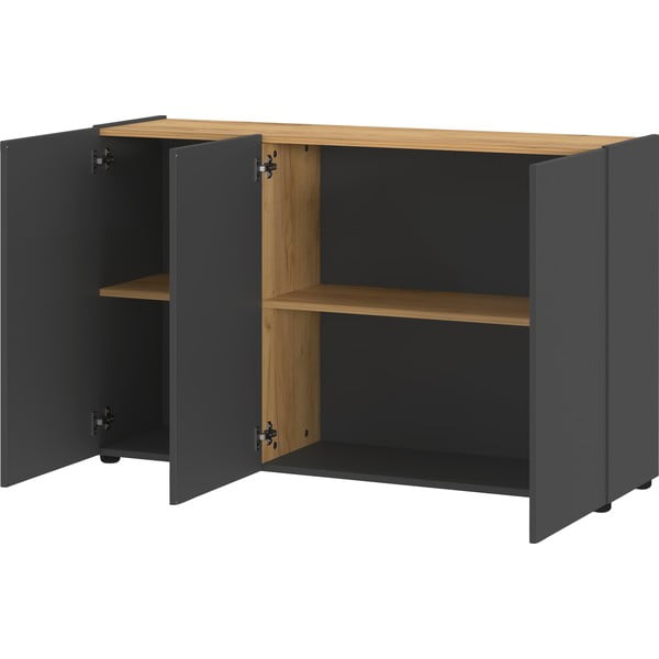 Antracitno sivi ormarić u dekoru hrasta 120x76x34 cm Adrano – Germania-image-2