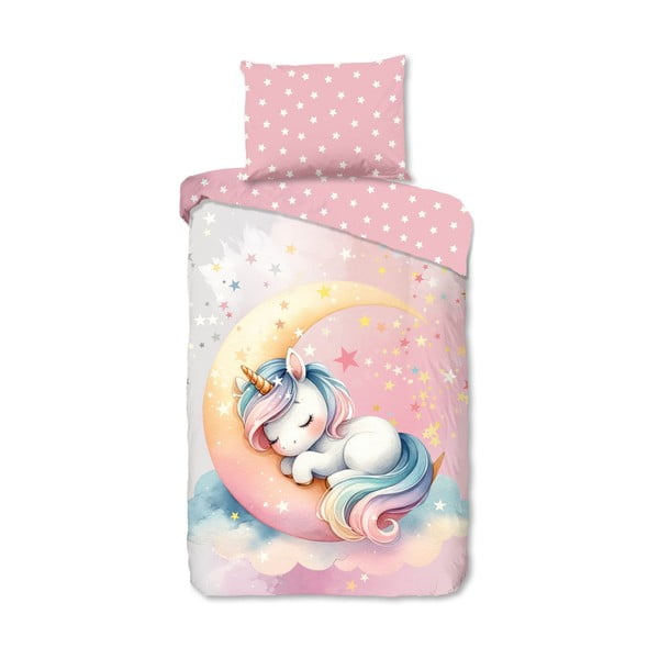 Ružičasta pamučna dječja posteljina za krevet za jednu osobu 140x200 cm Molly – Good Morning