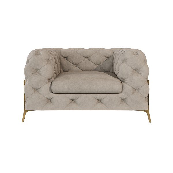 Sivo-bež baršunasti fotelja Chelsea Bis – Ropez-image-2