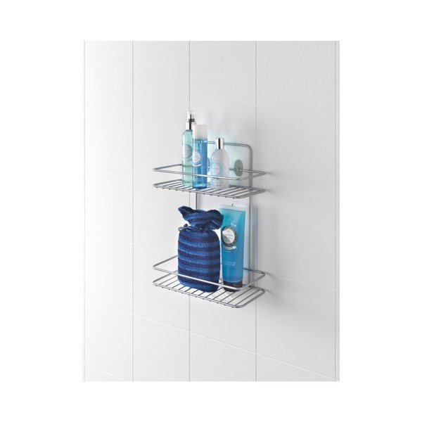 Zidna kutna dvoetažna polica za kupaonicu Metaltex Ref-image-1