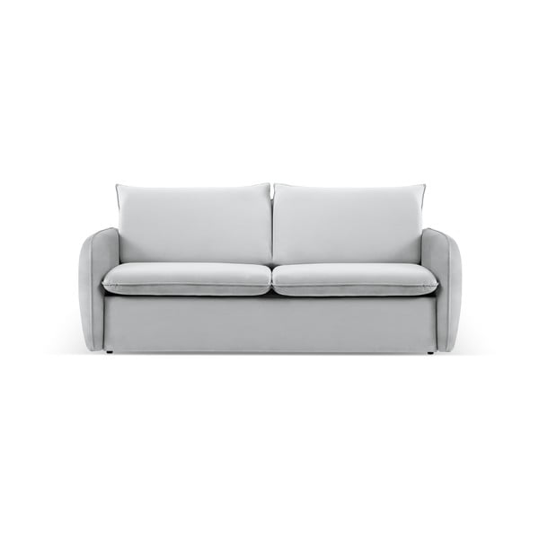 Svijetlo siva baršunasta sklopiva sofa 214 cm Vienna – Cosmopolitan Design