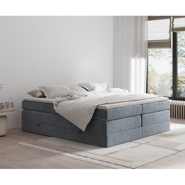 Tamno sivi boxspring krevet s prostorom za odlaganje/bez uzglavlja 160x200 cm Juniper – Maison de Rêve-image-1