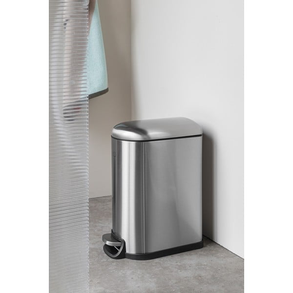 Kanta za smeće od nehrđajućeg čelika s pedalom u srebrnoj boji 10 l Wather – Mette Ditmer Denmark-image-1