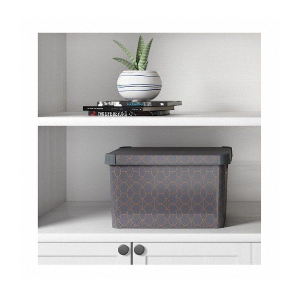 Tamno siva kutija s poklopcem Curver Art Deco, 22 l-image-2