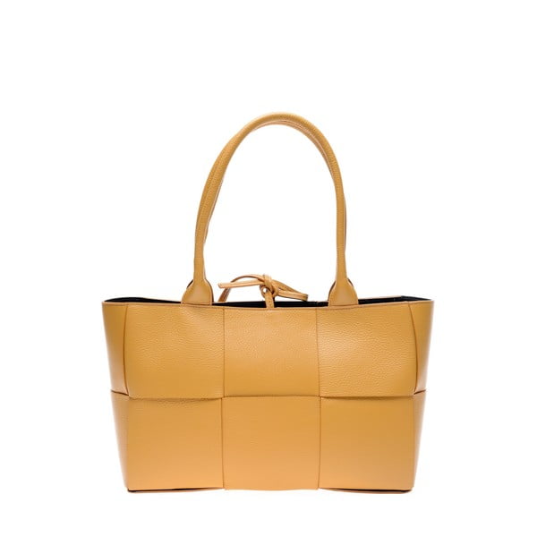 Žuta kožna torbica Anna Luchini, 24 x 45 cm