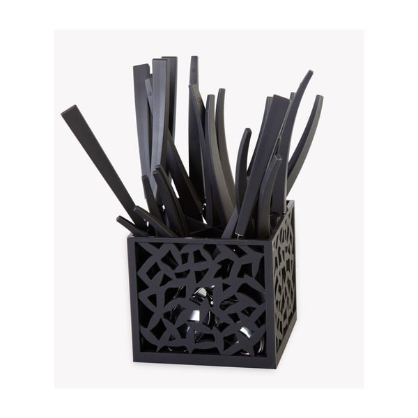 Set od 24 crna pribora za jelo s Vialli Design Mia stalkom-image-2