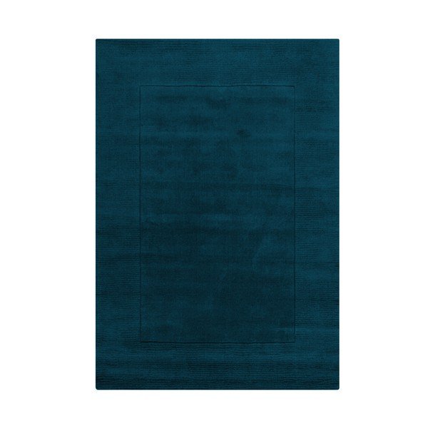 Tamno plavi ručno rađen vunen tepih 120x170 cm Textured Wool Border – Flair Rugs