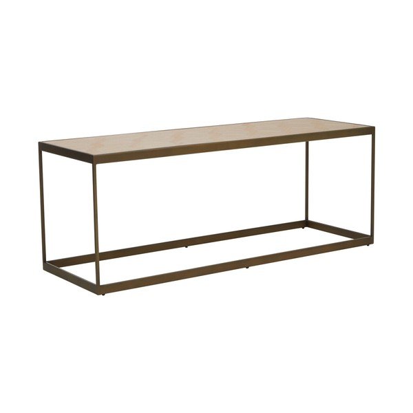 Smeđi/u prirodnoj boji stolić za kavu s pločom stola u dekoru hrasta 40x120 cm Grenoble – Premier Housewares