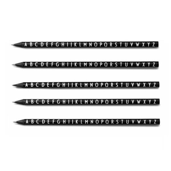 Set od 5 crnih olovaka Design Letters Pencils