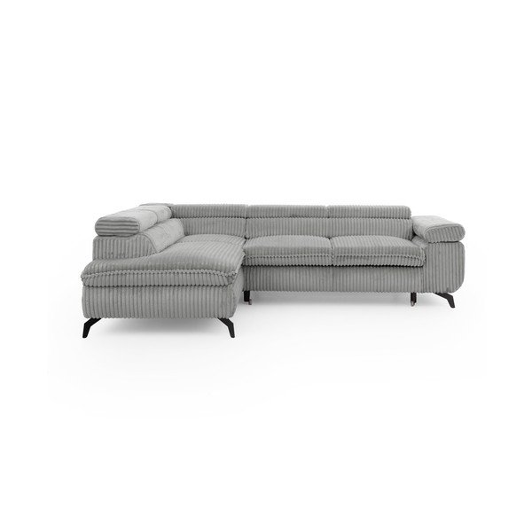 Svijetlo siva kutna garnitura od samta (s lijevim kutom/u obliku slova L) Marbeya  – Ropez