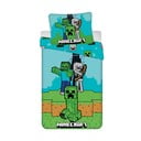Zelena/plava pamučna dječja posteljina za krevet za jednu osobu 140x200 cm Minecraft "Mobs Here" – Jerry Fabrics