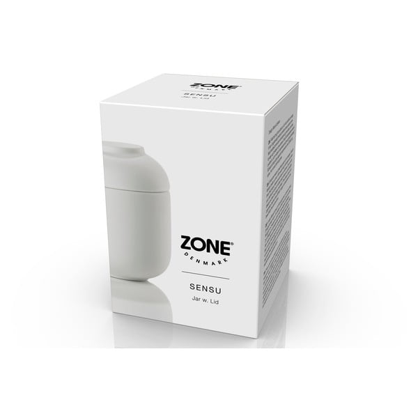 Bijeli kupaonski organizator od kamenine za pamučne vatice Sensu – Zone-image-1