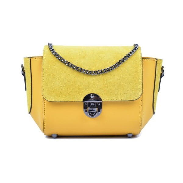Žuta kožna torbica Carla Ferreri Kala Giallo