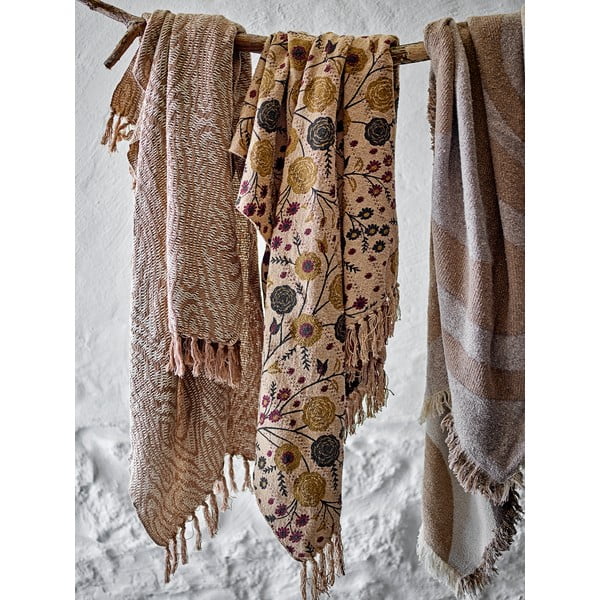 Smeđa deka od recikliranog pamuka 130x160 cm Eydis – Bloomingville-image-2