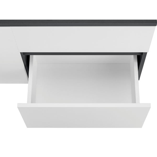 Bijeli/antracitno sivi zidni ormarić za ispod umivaonika 80x53 cm Wisla – Støraa-image-3