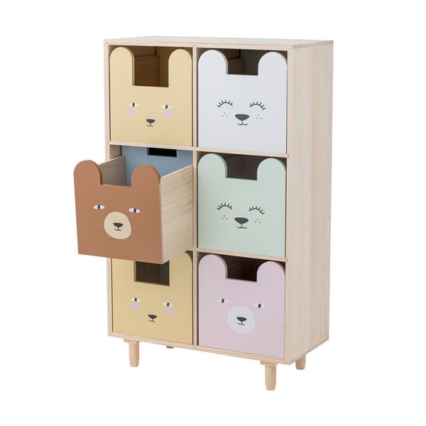 Niska dječja komoda od masivne paulovnije u prirodnoj boji 25,5x88,5 cm Calle – Bloomingville Mini-image-3