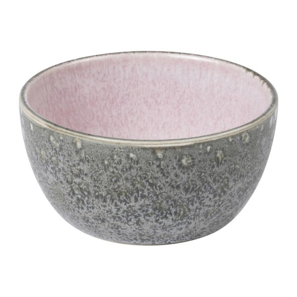 Siva zemljana posuda s unutarnjom glazurom u ružičastoj Bitz Mensa, promjer 10 cm