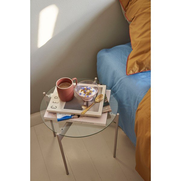 Okrugli pomoćni stol sa staklenom pločom stola ø 45 cm Beam – Hübsch-image-4