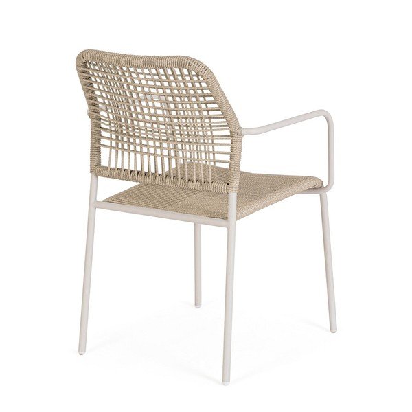 Bež/u prirodnoj boji metalna vrtna stolica Jable – Bizzotto-image-4