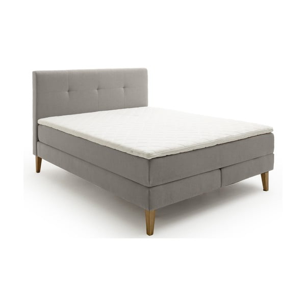 Svijetlo sivi boxspring krevet 160x200 cm Stockholm – Meise Möbel