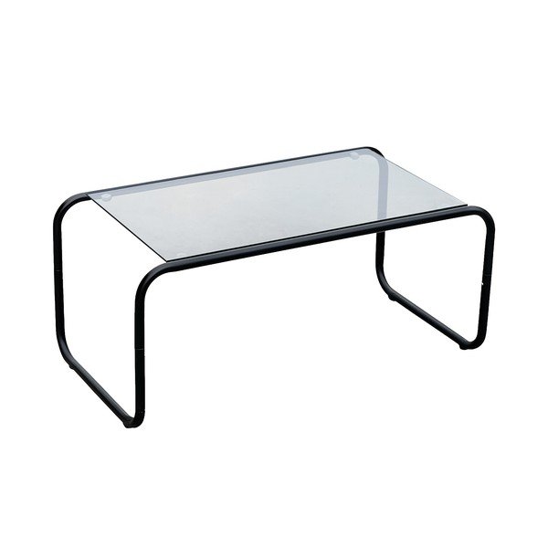 Crni stolić za kavu sa staklenom pločom stola 40x80 cm Ventana – Leitmotiv